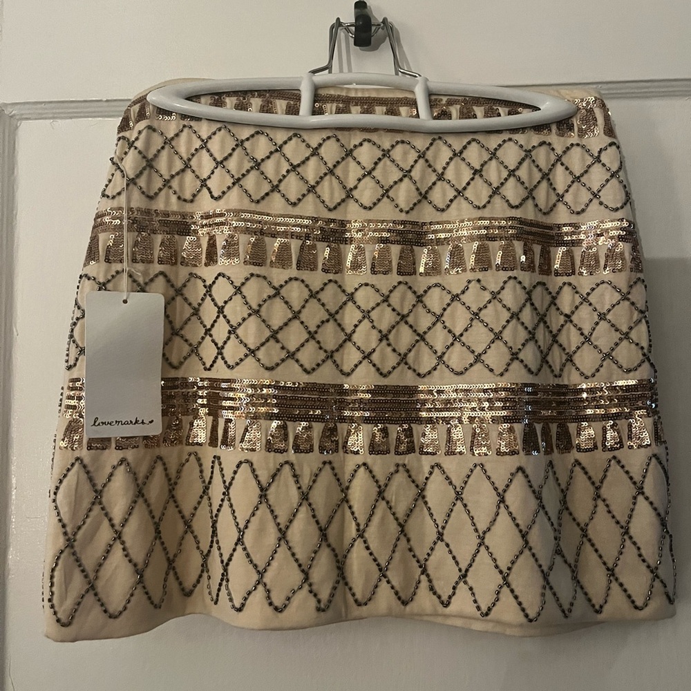 LoveMarks sequin and beaded mini skirt NWT